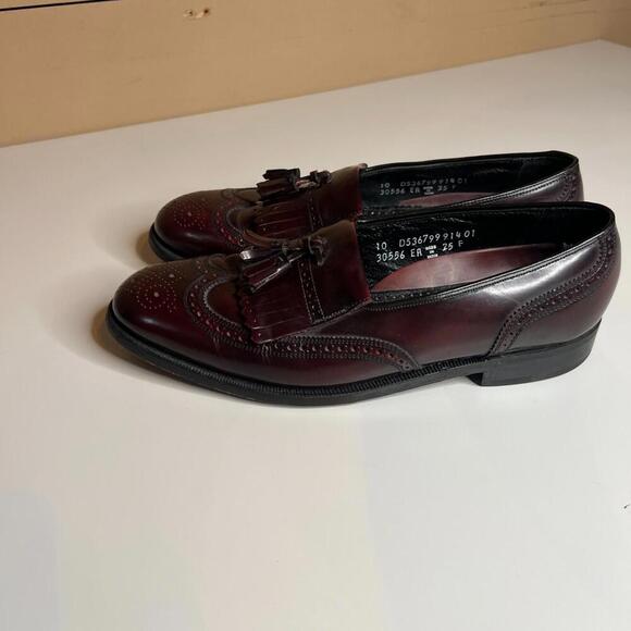 Vintage Florsheim Tassel Loafers Burgundy Leather Men’s Size 10 - Picture 7 of 9